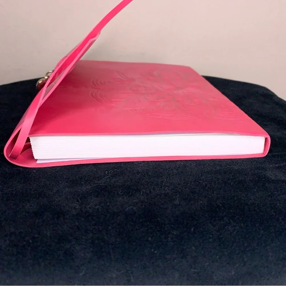 Fuchsia Pink Boho Journal Leather Fold Over Mandala Bohemian Travel Hippie